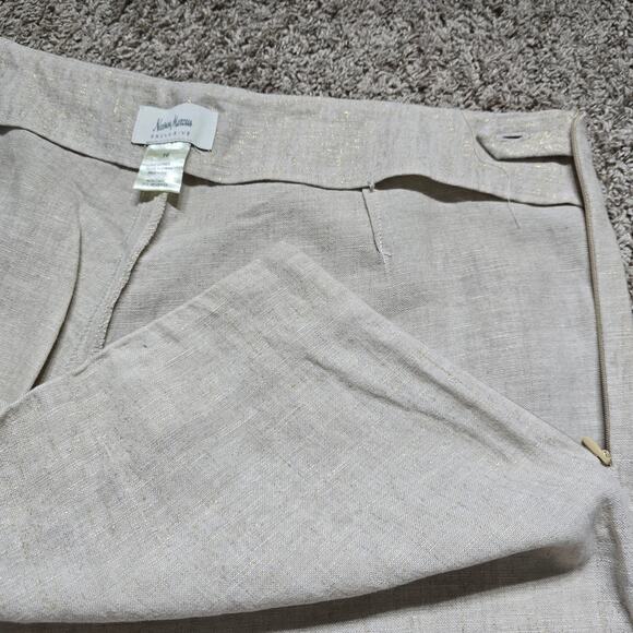 Neiman Marcus Linen Pants Sz 16 Beige Straight Leg Minimalist Resort Office - Picture 8 of 11